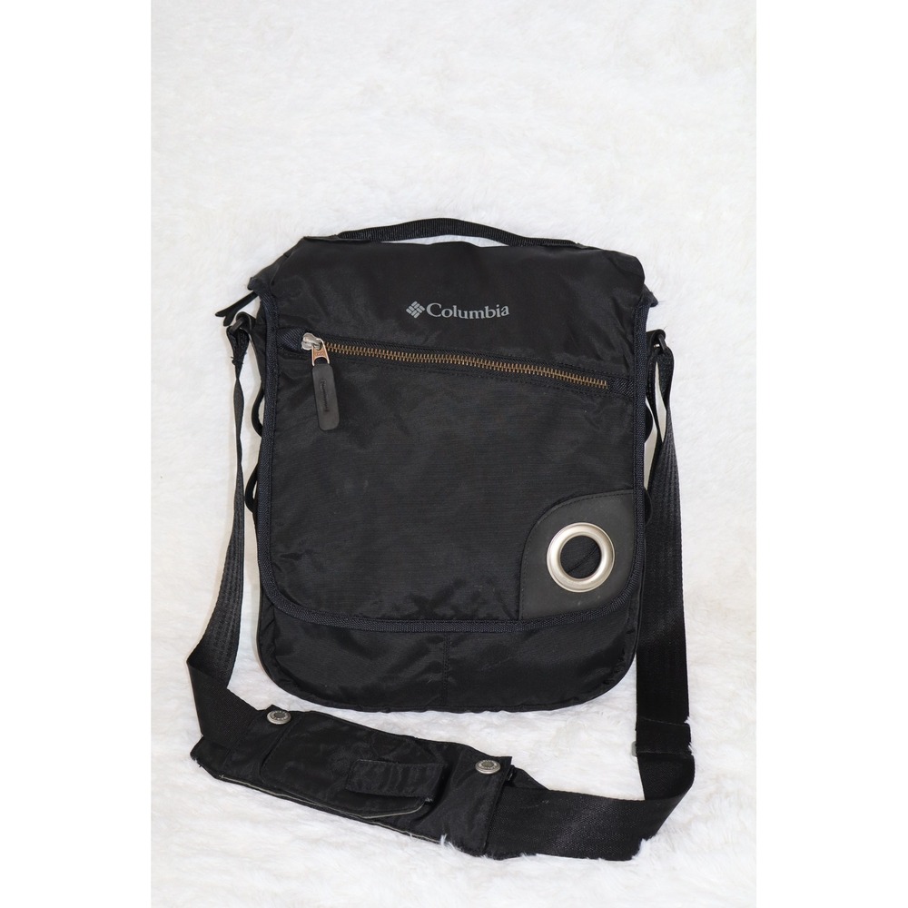 Columbia Black Nylon Crossbody Messenger Bag Travel Shoulder Bag